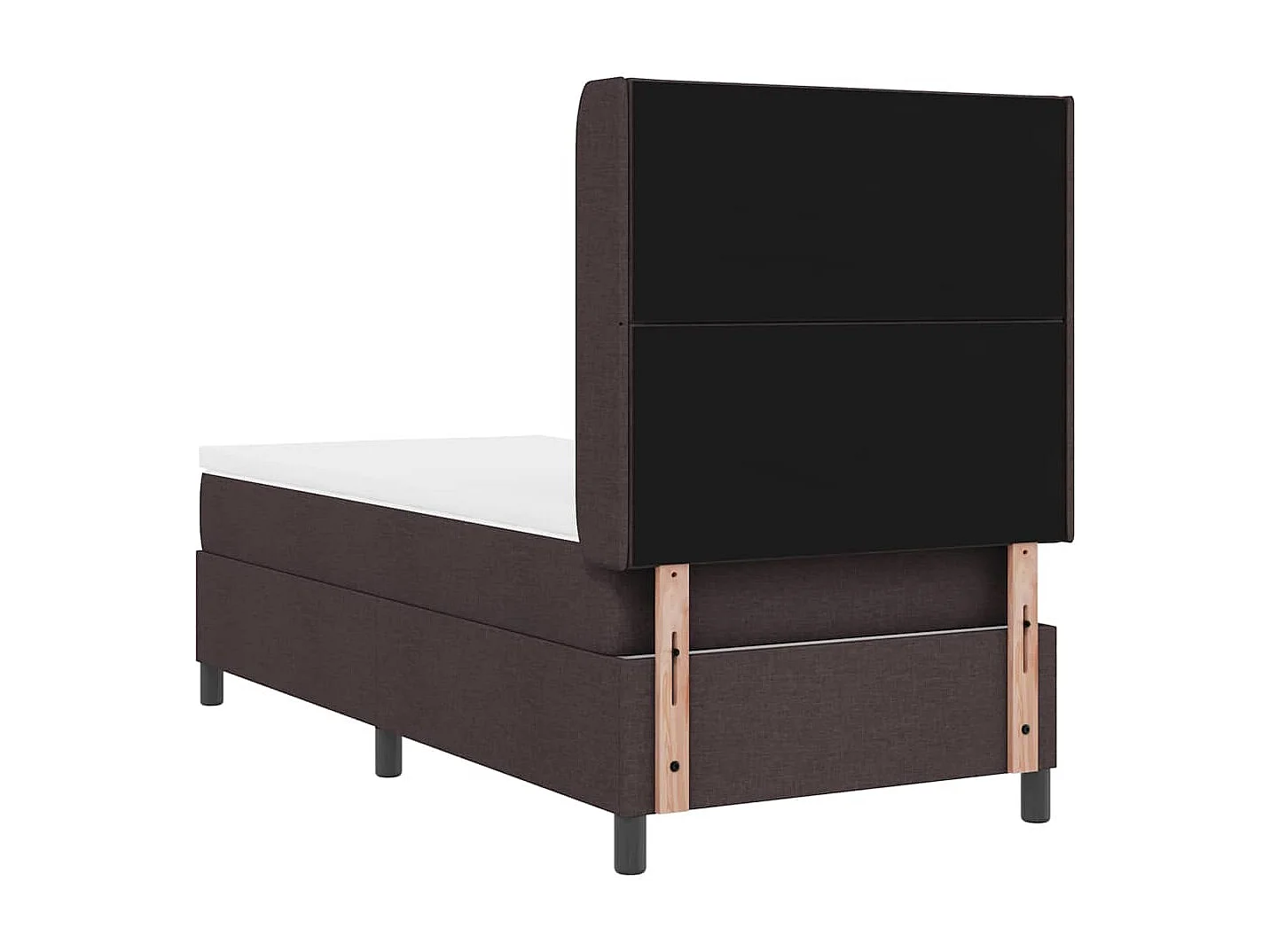 Cama tipo Box Spring Marrón oscuro 100 x 200 cm tela