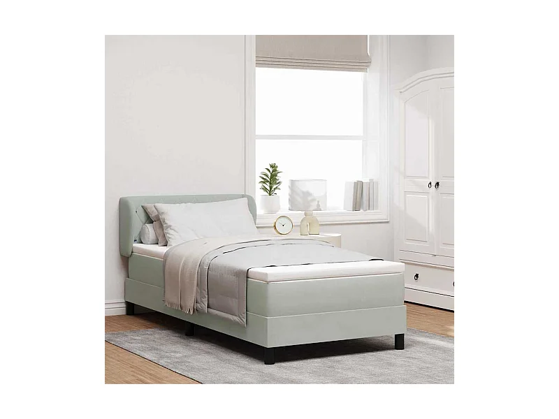 Cama con Somier y Colchón Gris Oscuro 80x200 cm Terciopelo