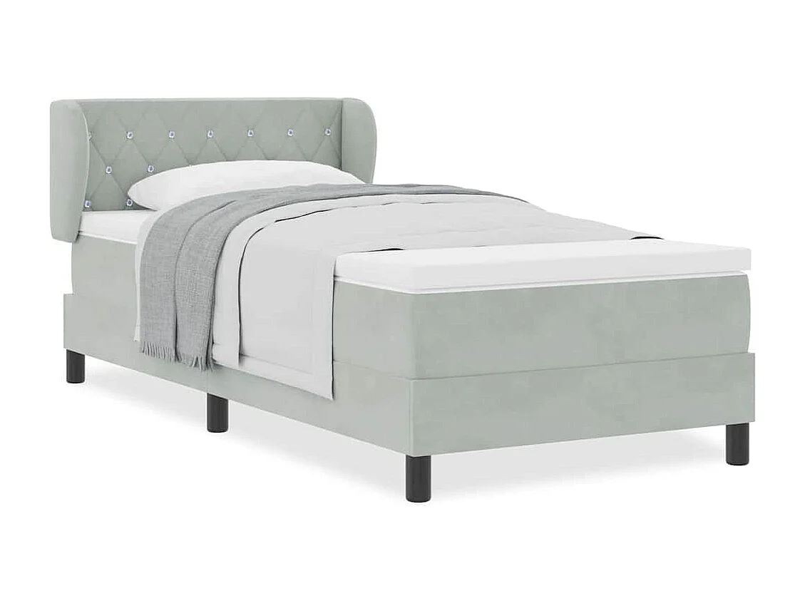 Cadre de lit avec matelas gris foncé 80x200 cm en velours