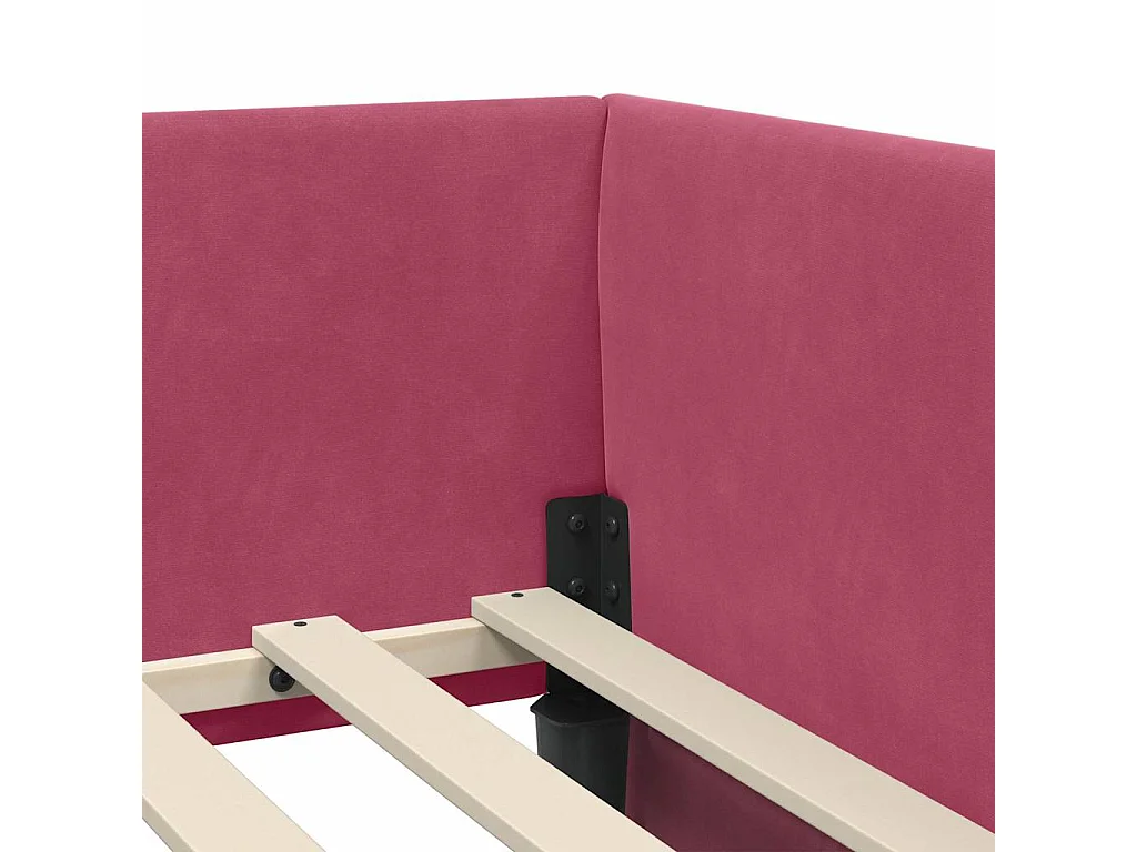 Cadre de lit d'angle Autre Rouge bordeaux 80 x 200 cm