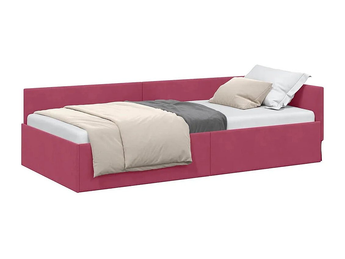 Cadre de lit d'angle Autre Rouge bordeaux 80 x 200 cm