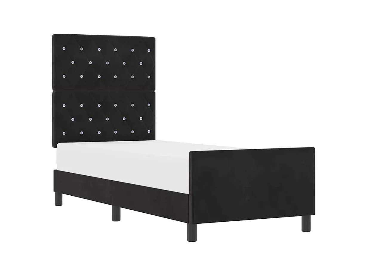 Cadre de lit avec tête de lit Noir 80 x 200 cm Velours