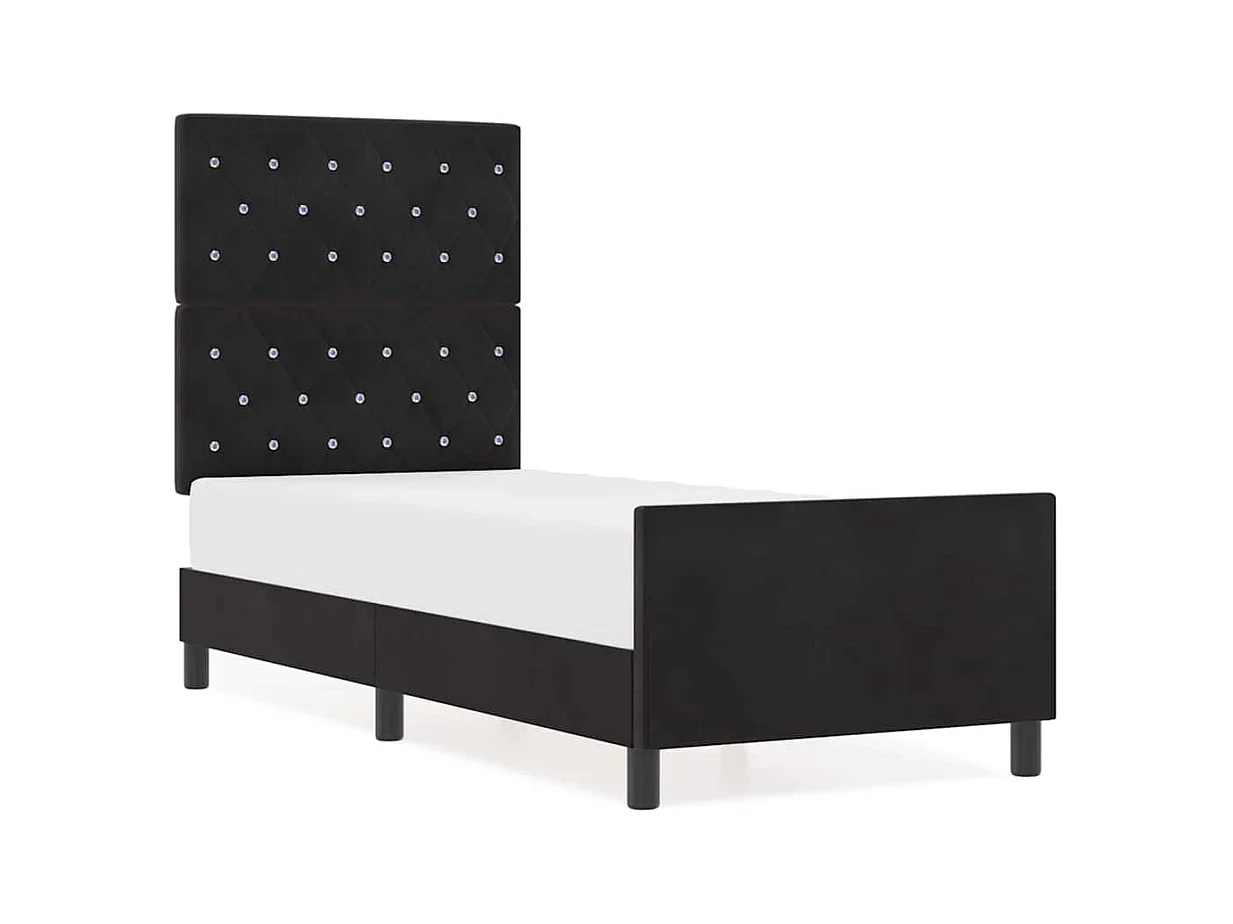 Cadre de lit avec tête de lit Noir 80 x 200 cm Velours
