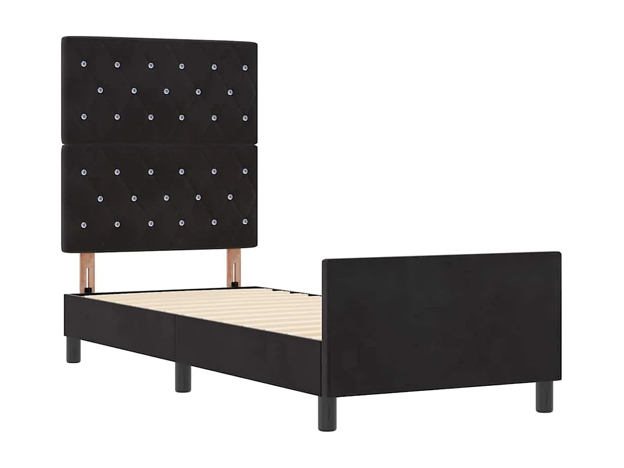 Cadre de lit avec tête de lit Noir 80 x 200 cm Velours