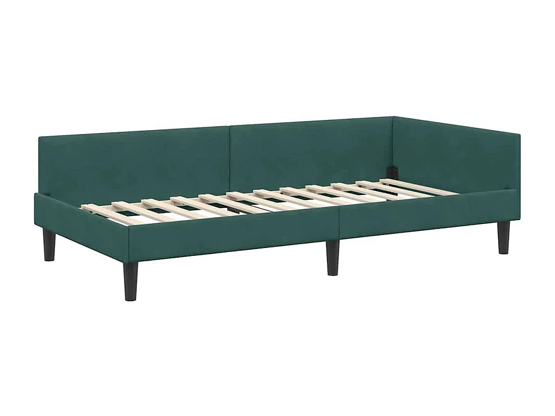 Estructura de Cama Esquinera Manual Verde oscuro 80 x 200 cm