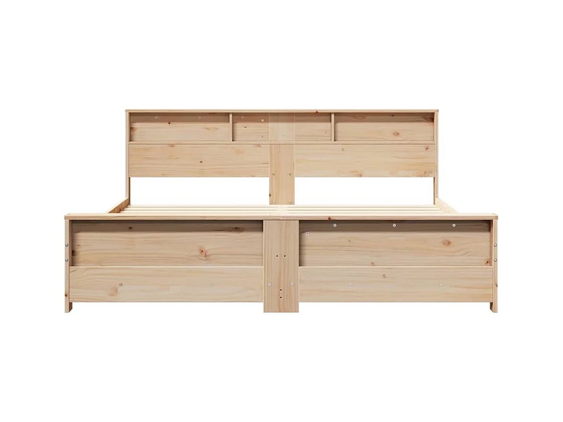 Bedframe met hoofdeinde Bruin 200 x 200 cm Massief grenenhout