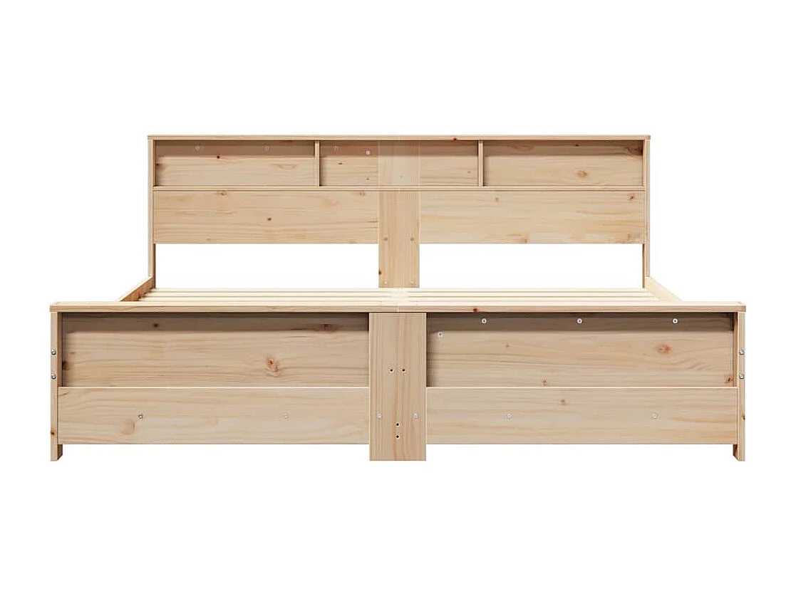 Bedframe met hoofdeinde Bruin 200 x 200 cm Massief grenenhout