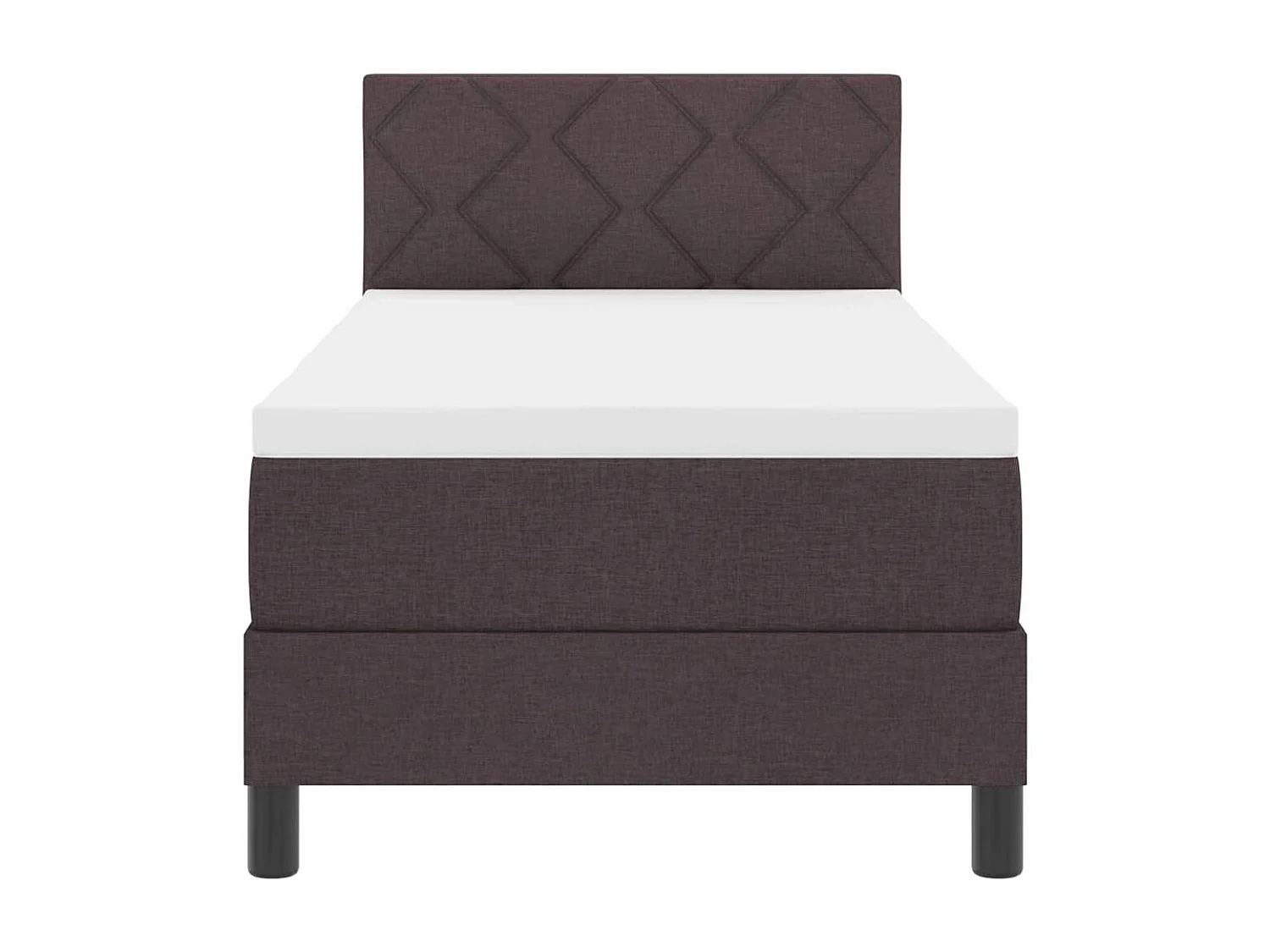 Cama Box com colchão Marrom Escuro 80 x 200 cm tecido