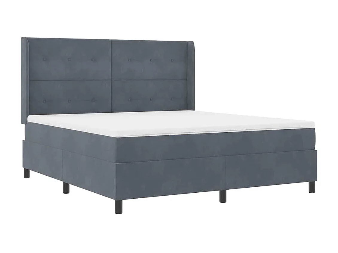 Cama con Box Spring LED y Colchón Gris oscuro 180 x 200 cm