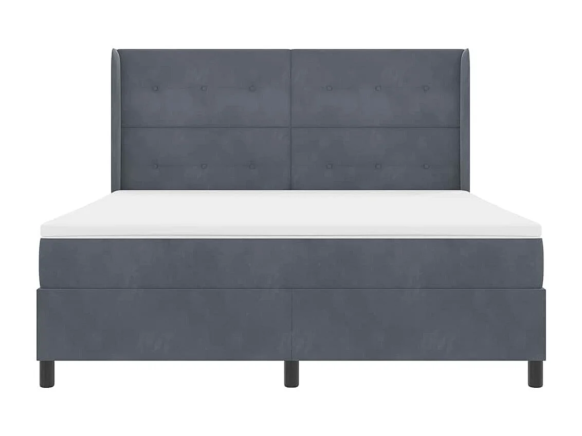 Cama con Box Spring LED y Colchón Gris oscuro 180 x 200 cm