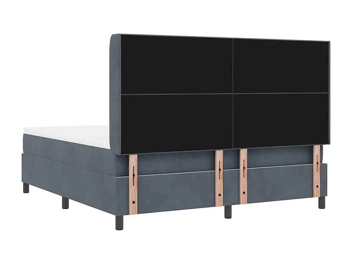 Cama con Box Spring LED y Colchón Gris oscuro 180 x 200 cm
