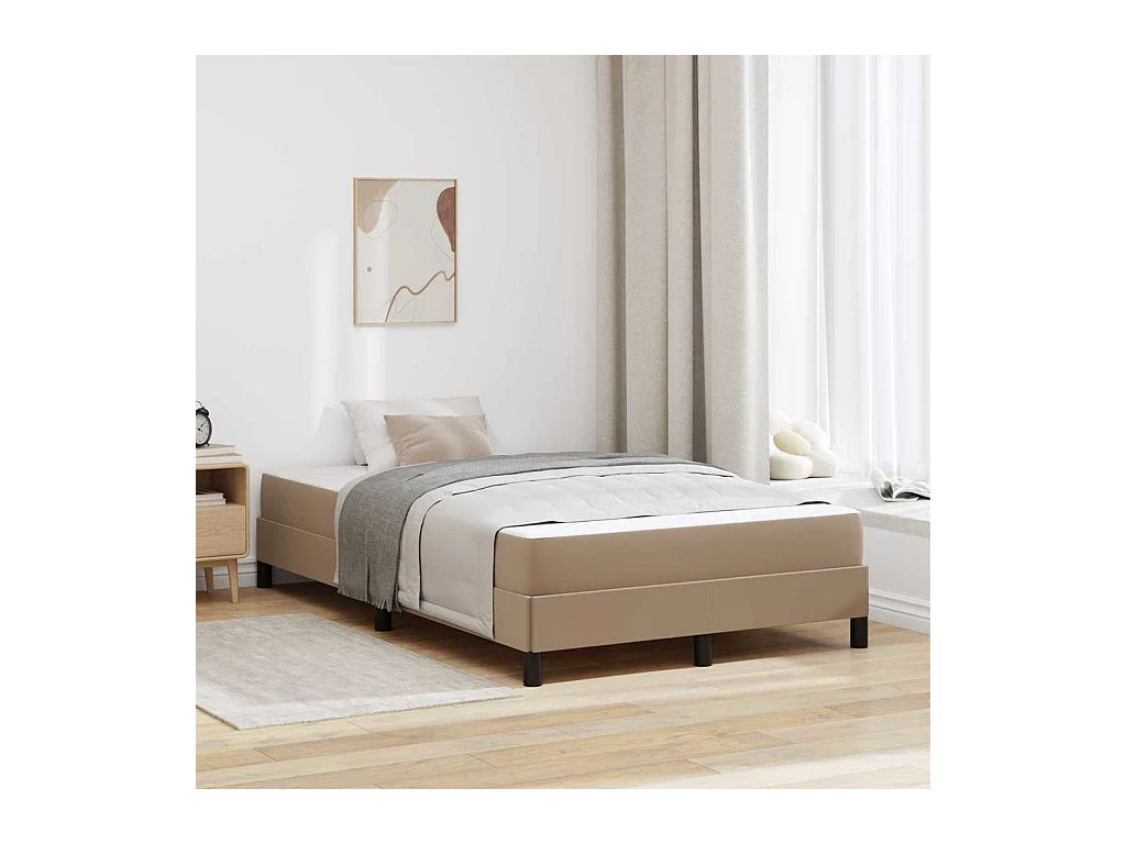 Cama con colchón Capuchino 120 x 200 cm Cuero sintético