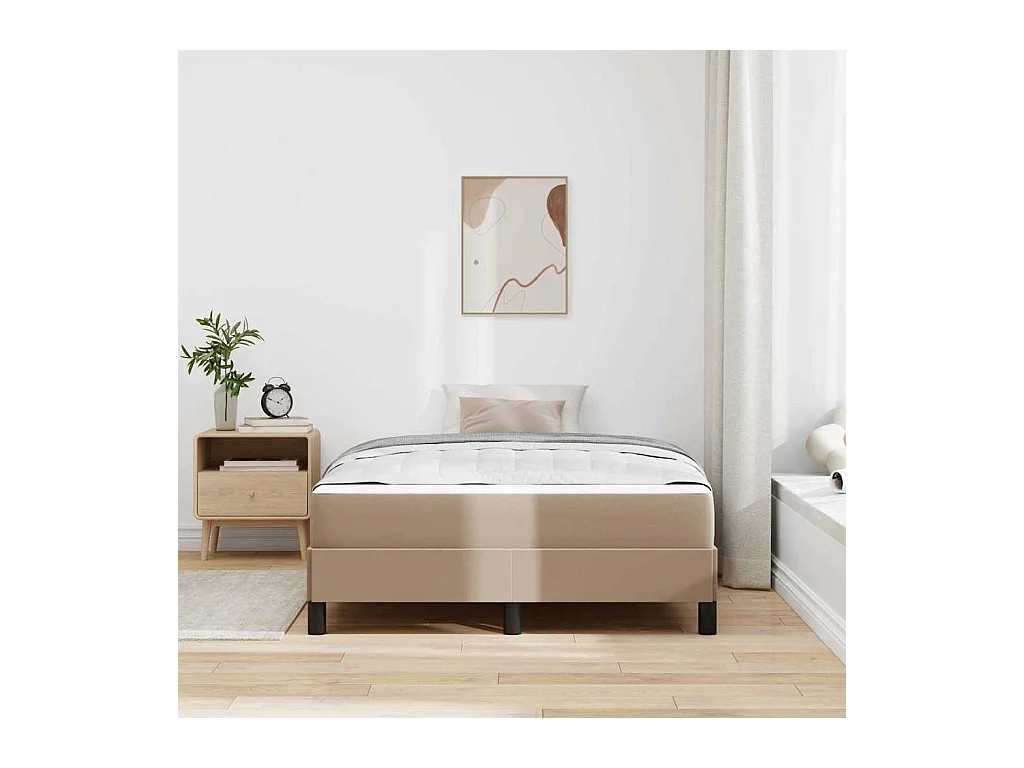 Cama con colchón Capuchino 120 x 200 cm Cuero sintético