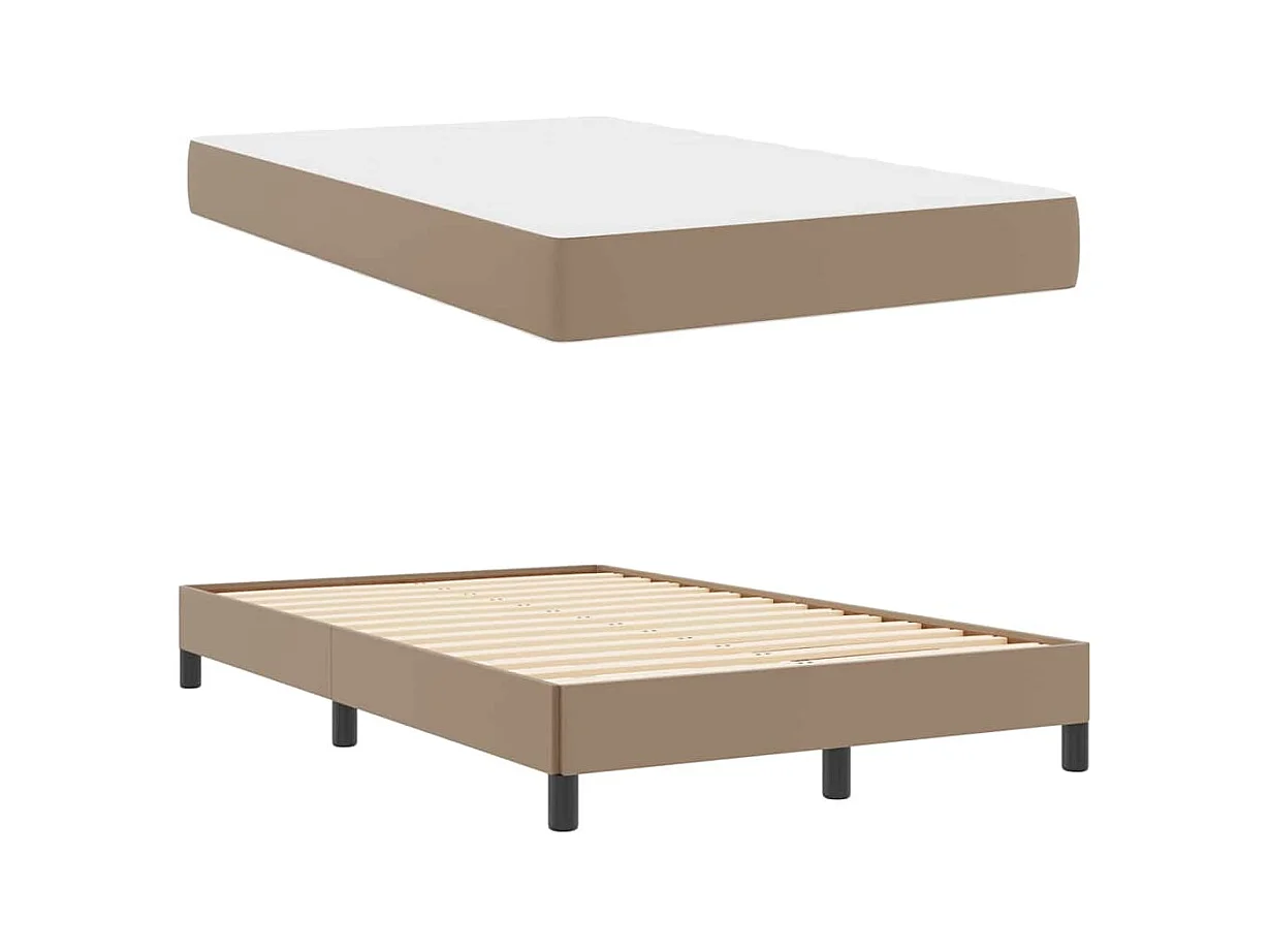 Cama con colchón Capuchino 120 x 200 cm Cuero sintético