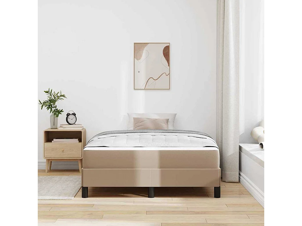 Cama con colchón Capuchino 120 x 200 cm Cuero sintético