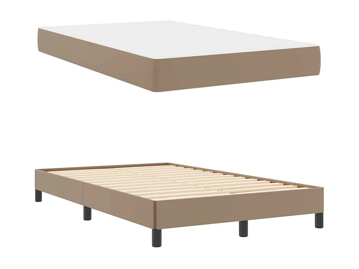 Cama con colchón Capuchino 120 x 200 cm Cuero sintético
