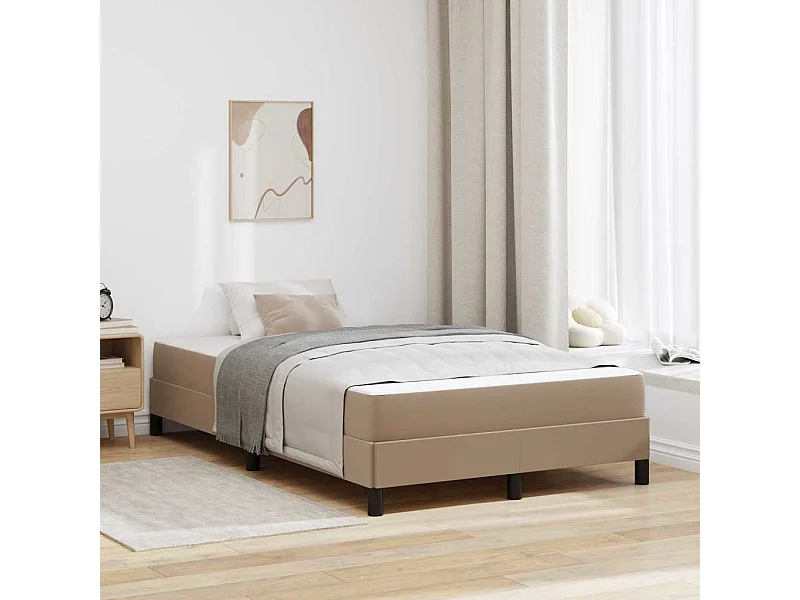 Cama com colchão Cappuccino 120 x 200 cm Couro sintético