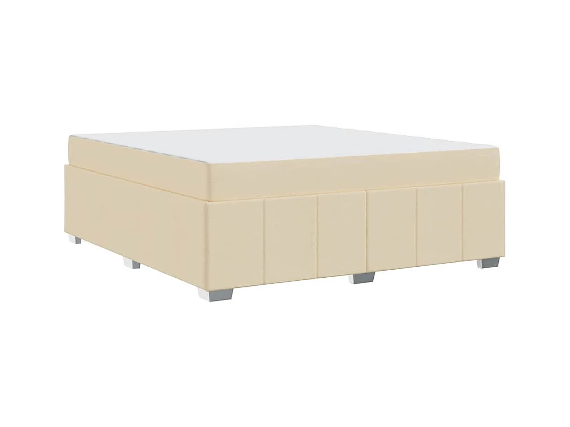 Cadre de lit avec matelas Crème 180 x 200 cm tissu