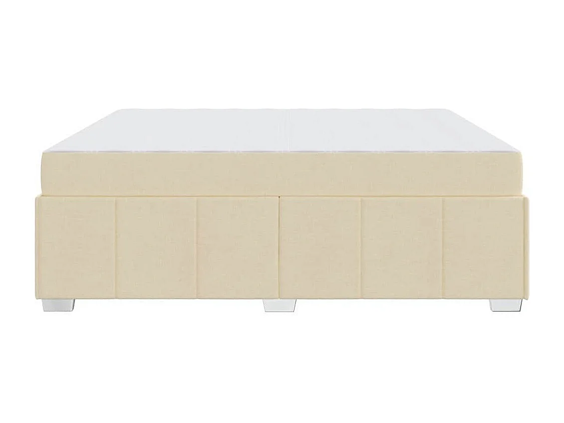 Cadre de lit avec matelas Crème 180 x 200 cm tissu