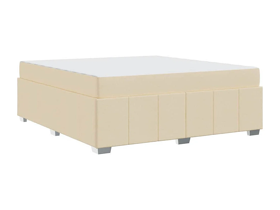 Cadre de lit avec matelas Crème 180 x 200 cm tissu