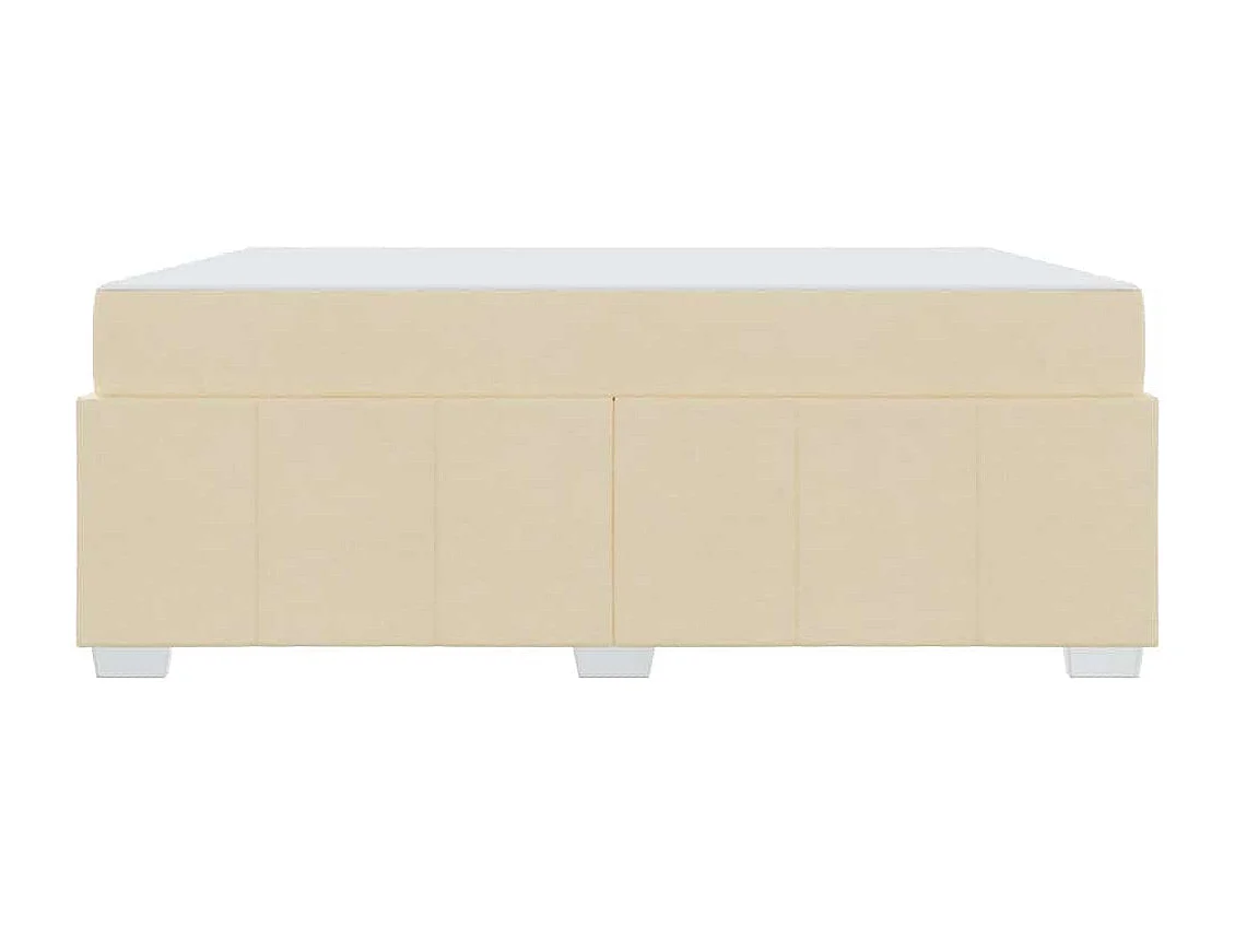 Cadre de lit avec matelas Crème 180 x 200 cm tissu