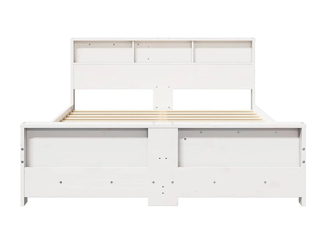 Cadre de lit Blanc 150 x 200 cm Bois massif en pin