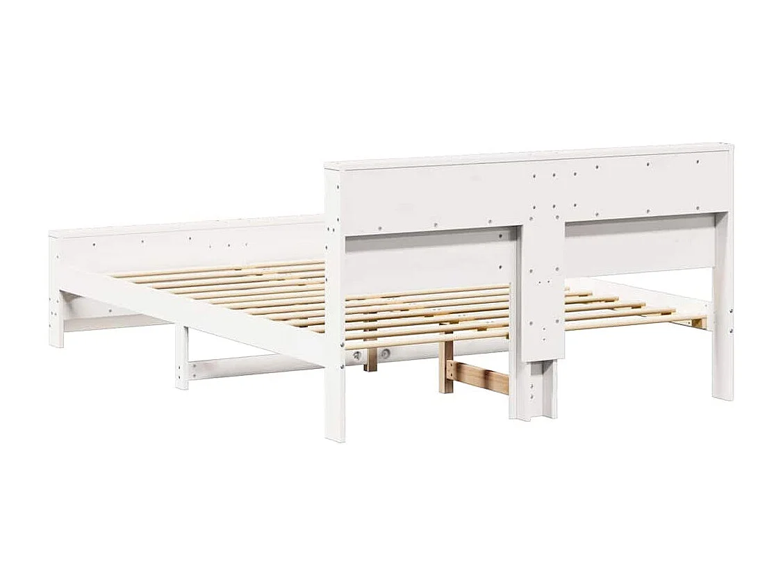 Cadre de lit Blanc 150 x 200 cm Bois massif en pin