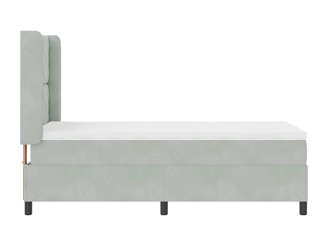 Cadre de lit avec Matelas LED Gris clair 100 x 200 cm Velours