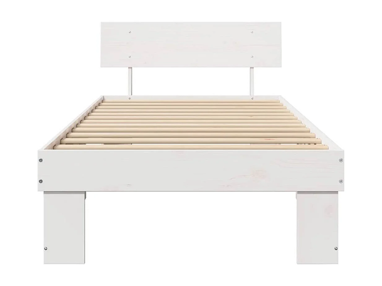 Estrutura da Cama Branco 75 x 190 cm Madeira de pinho maciça