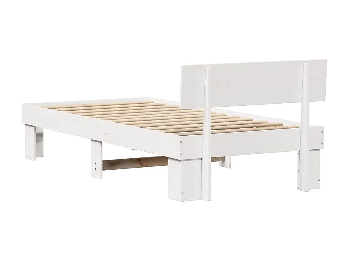 Estrutura da Cama Branco 75 x 190 cm Madeira de pinho maciça