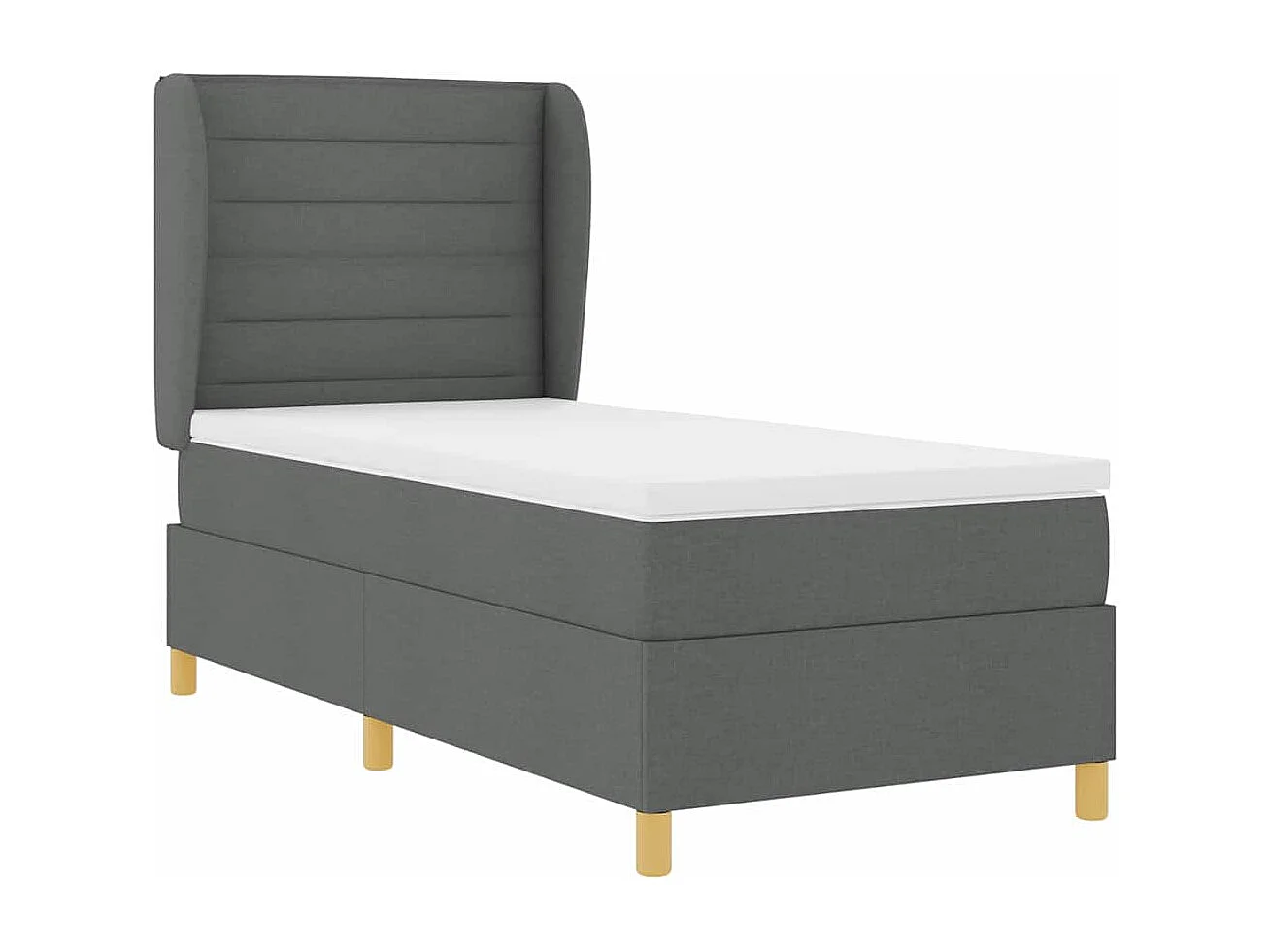 Cadre de lit avec matelas gris foncé 90x190 cm Gris foncé