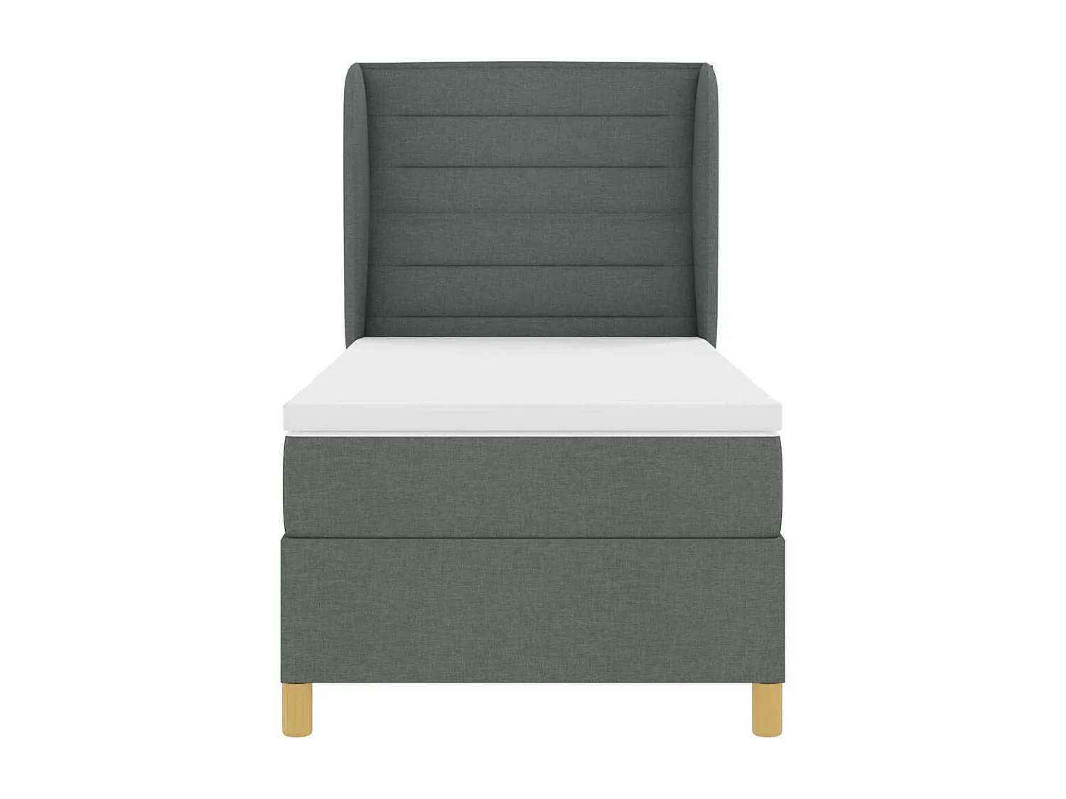 Cadre de lit avec matelas gris foncé 90x190 cm Gris foncé