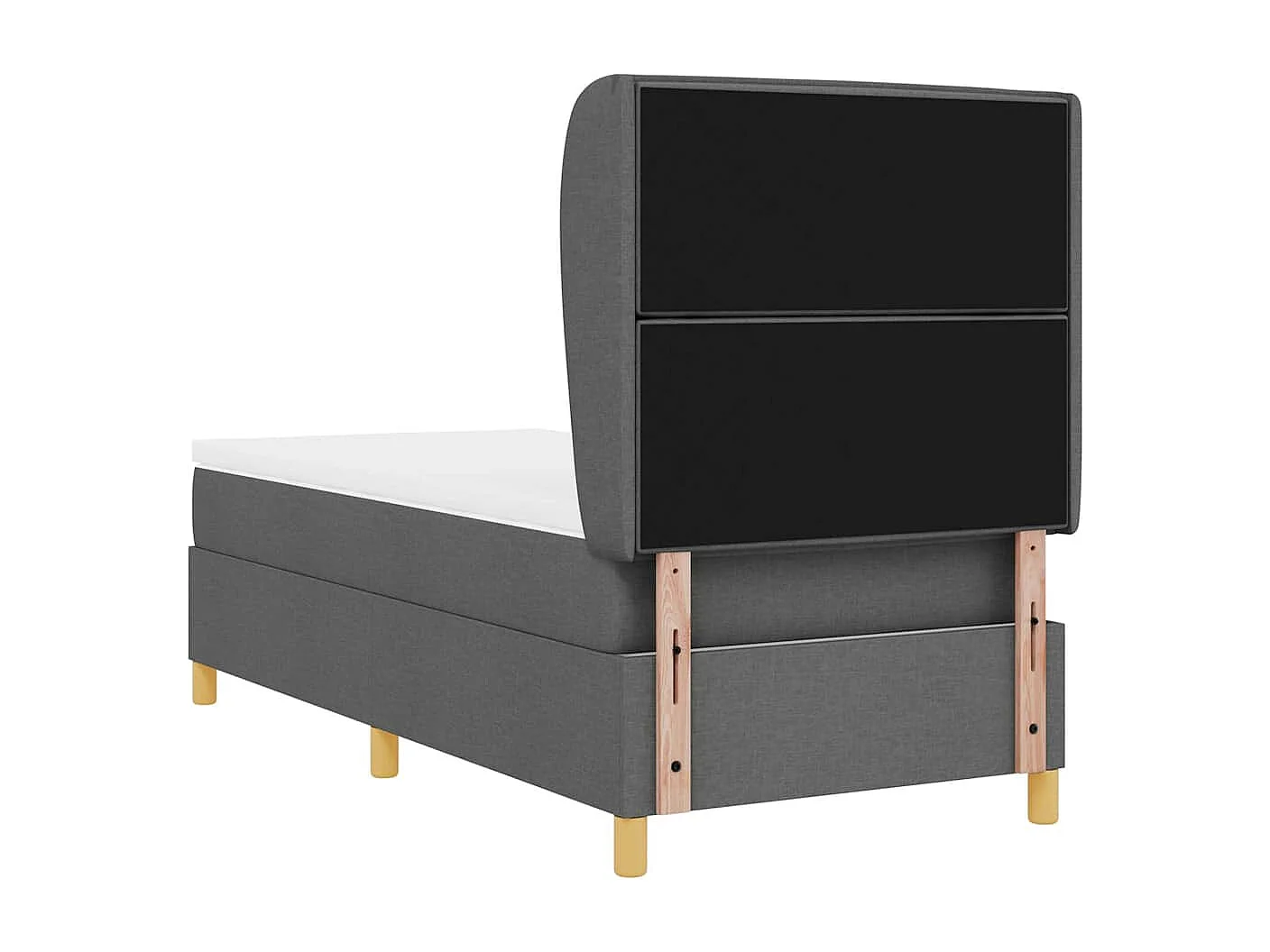 Cadre de lit avec matelas gris foncé 90x190 cm Gris foncé