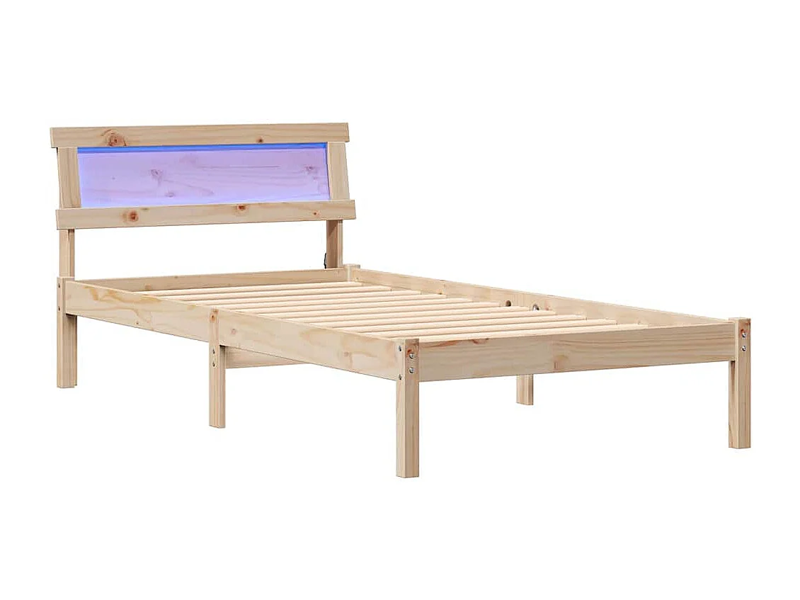 Bedframe met hoofdeinde Bruin 80 x 200 cm Massief grenenhout