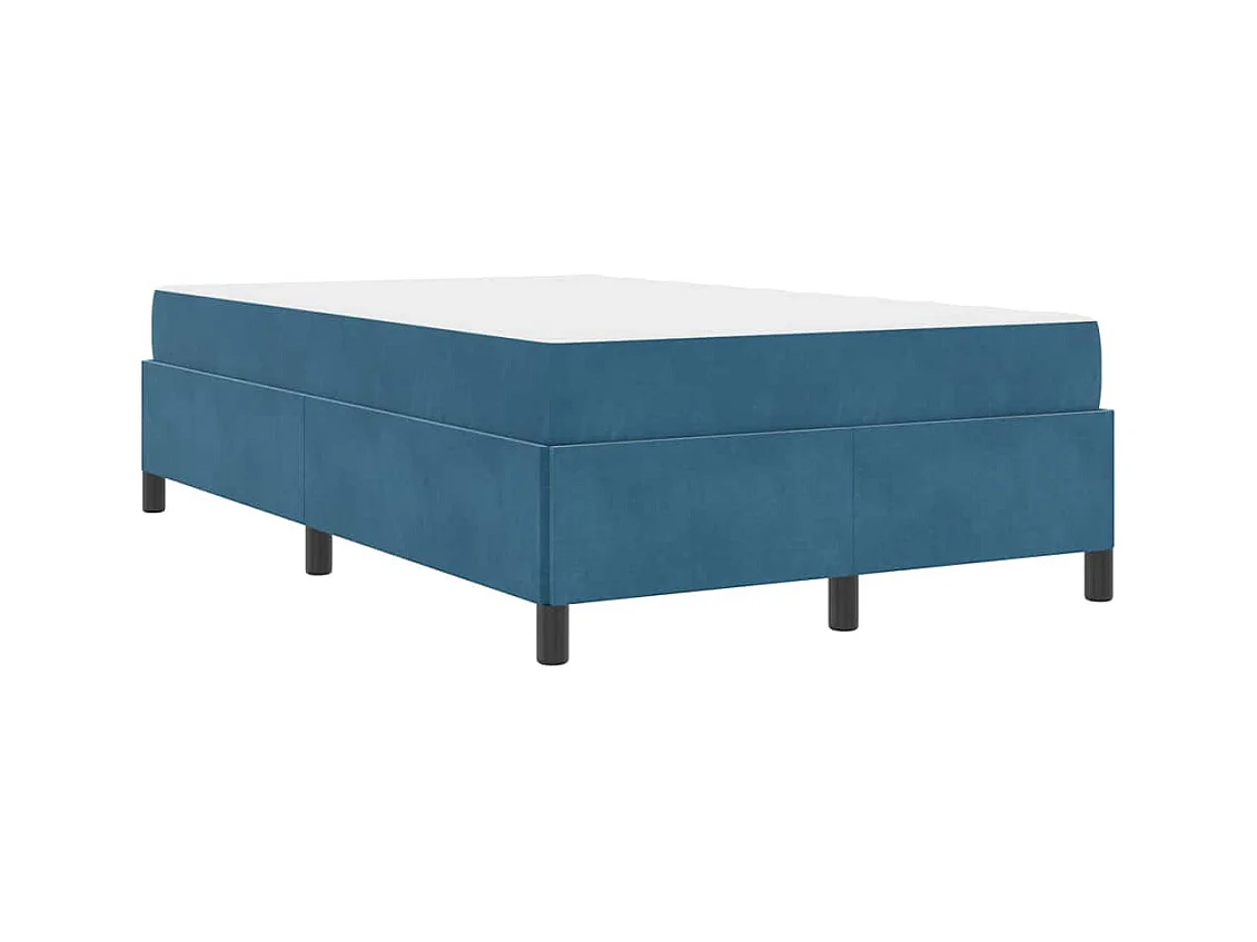 Cadre de lit Bleu foncé et blanc 120 x 200 cm Velours