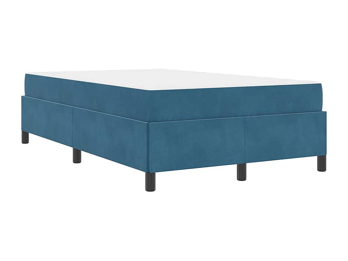 Cadre de lit Bleu foncé et blanc 120 x 200 cm Velours