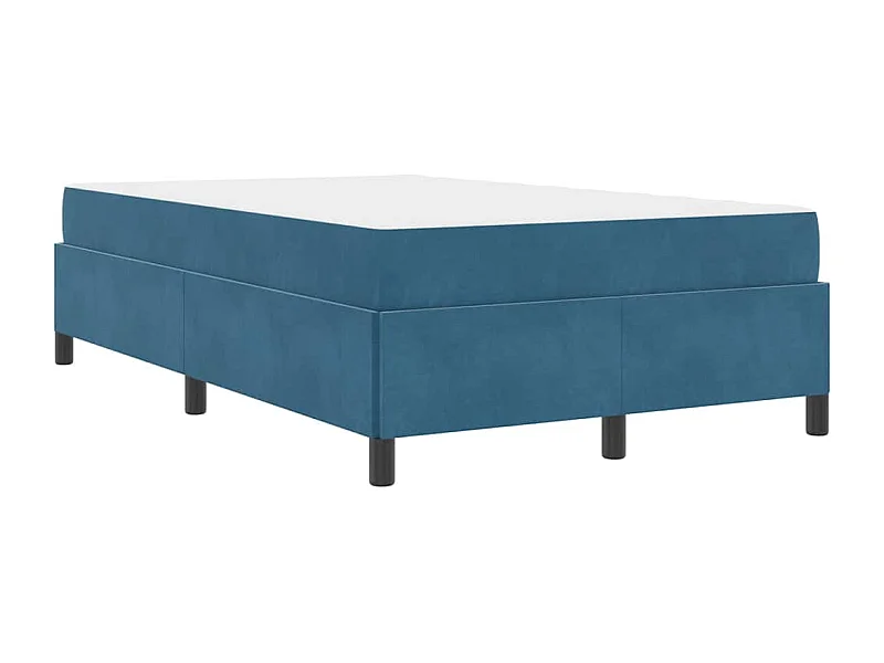 Cadre de lit Bleu foncé et blanc 120 x 200 cm Velours