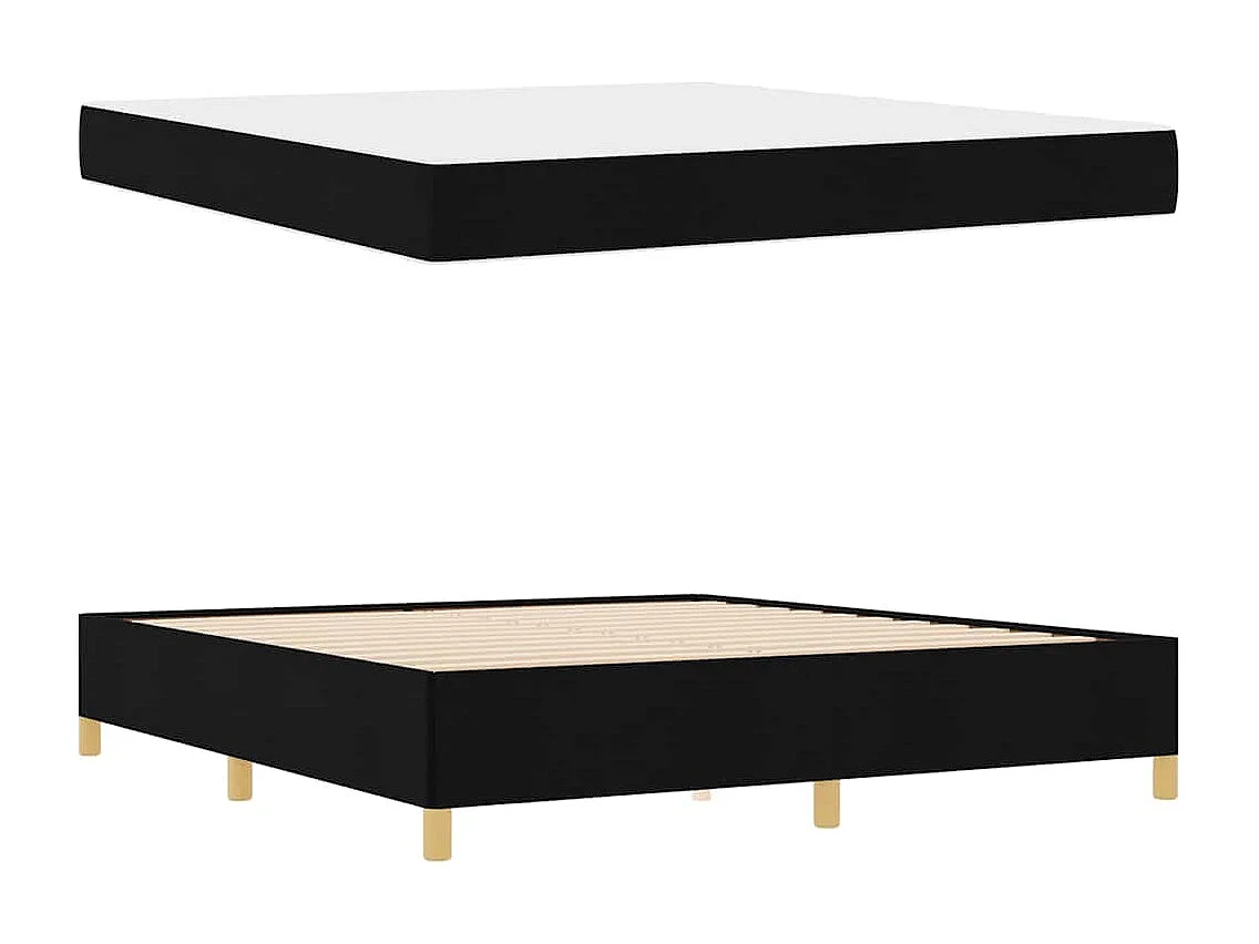 Cadre de lit Noir et blanc et noir 180 x 200 cm tissu