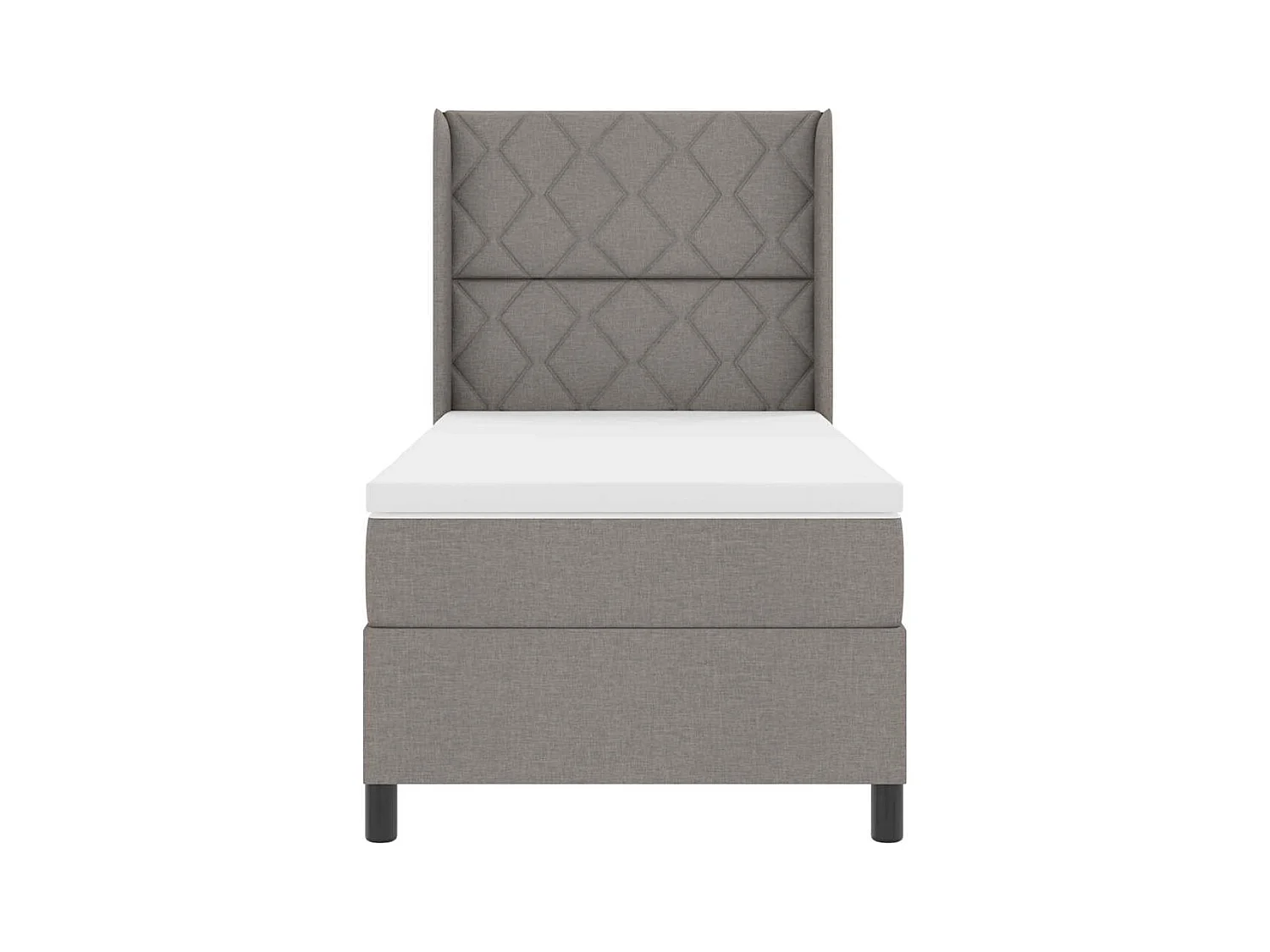 Cadre de lit avec matelas Taupe 100 x 200 cm tissu