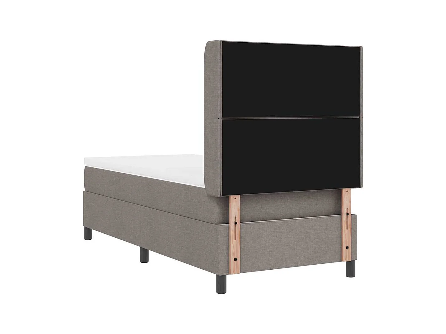 Cadre de lit avec matelas Taupe 100 x 200 cm tissu