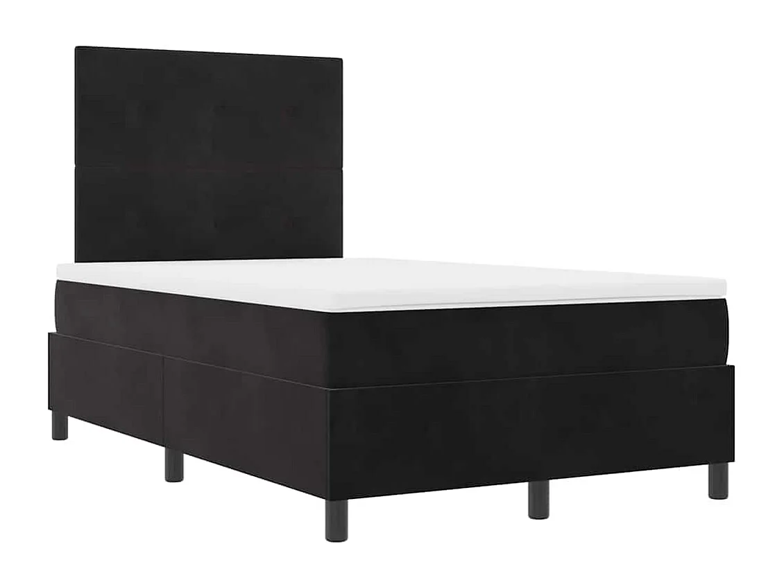 Cadre de lit avec matelas Noir 120 x 190 cm Velours