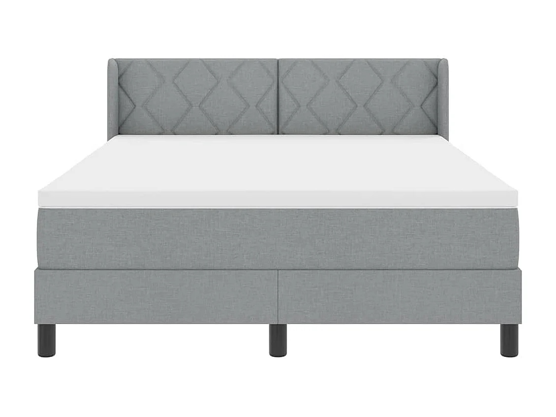 Cadre de lit avec matelas avec matelas Gris clair 140 x 190 cm