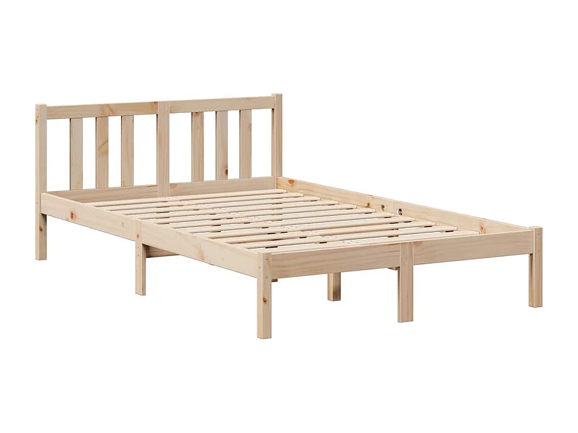 Lit bibliothèque sans matelas 135x190 cm bois de pin massif