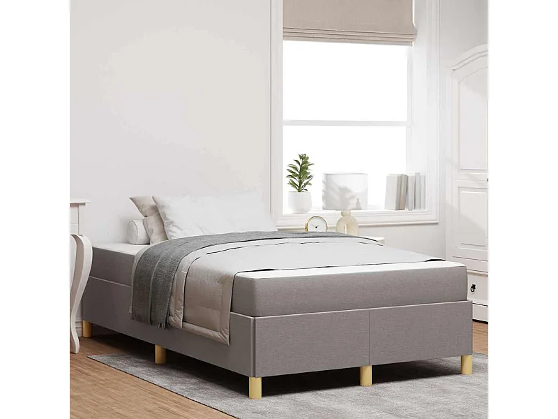 Boxspring bed met matras Taupe en Wit 120 x 200 cm Stof