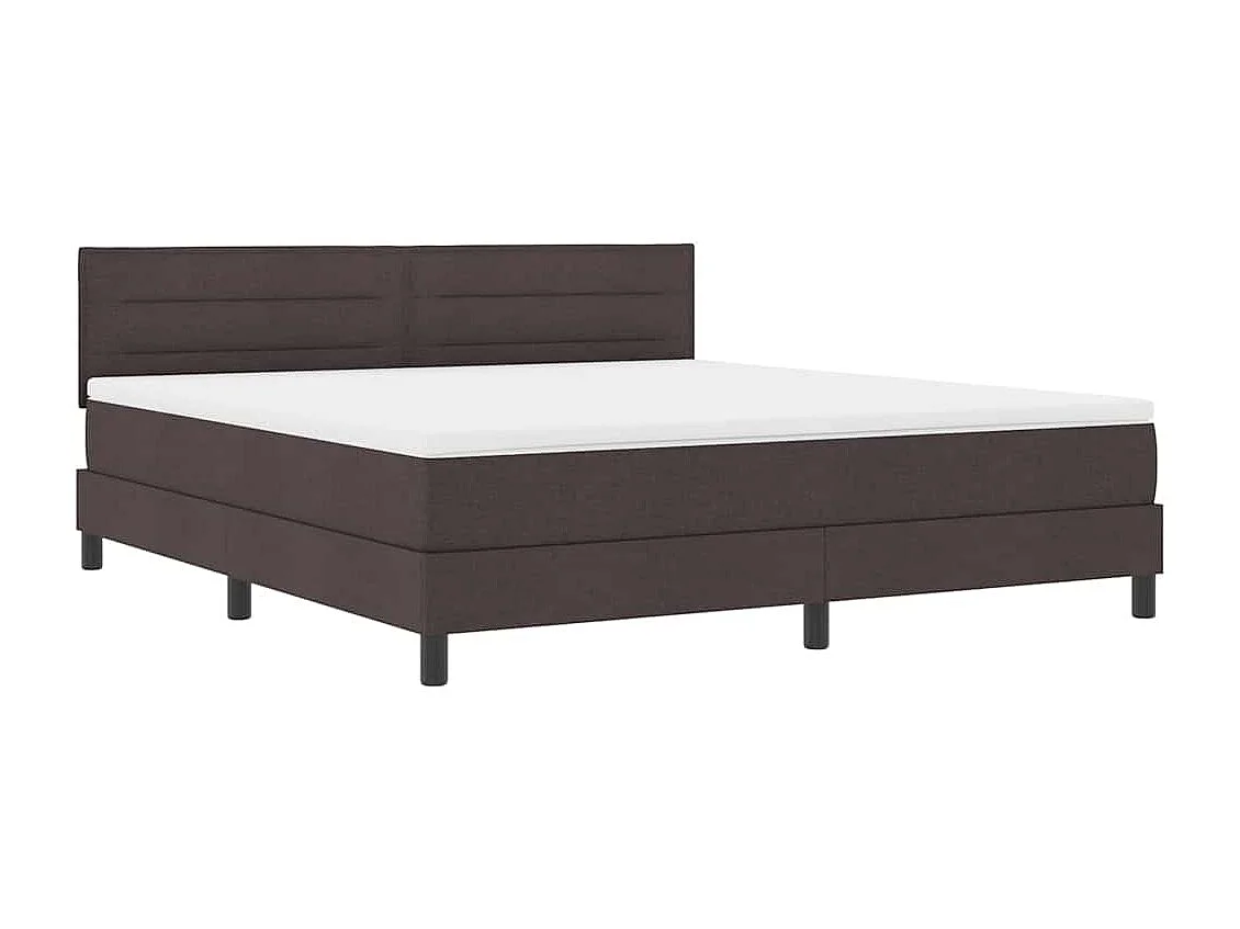Cama tipo Box Spring Marrón Oscuro 180 x 200 cm tela