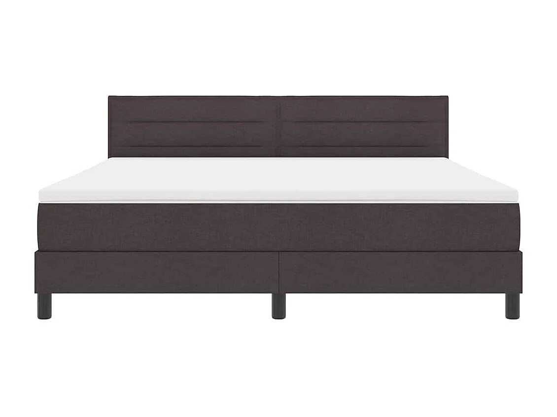 Cama tipo Box Spring Marrón Oscuro 180 x 200 cm tela
