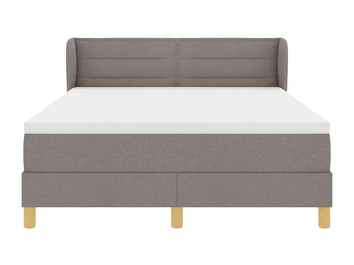 Cadre de lit avec Matelas Crème 90x200 cm Tissu Taupe