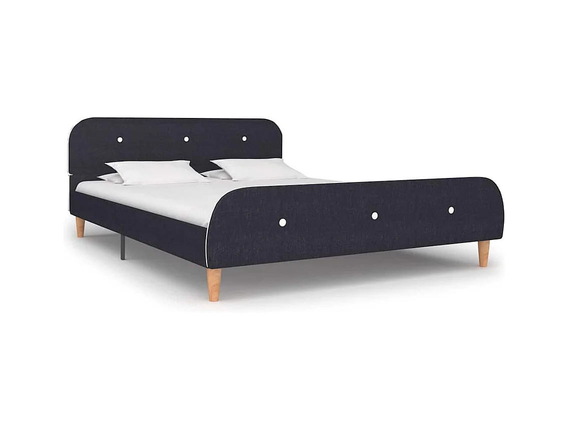 Bedframe zonder matras stof donkergrijs 135x190 cm