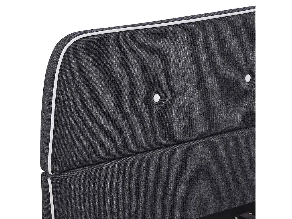 Estrutura de cama sem colchão 135x190 cm tecido cinzento-escuro