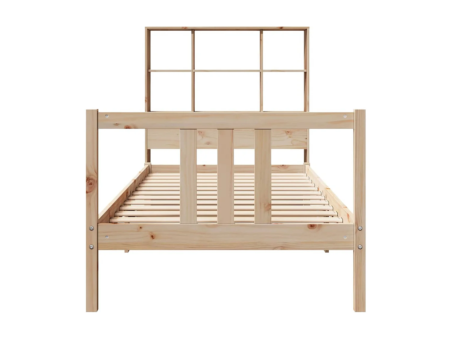 Lit bibliothèque sans matelas 90x190 cm bois de pin massif